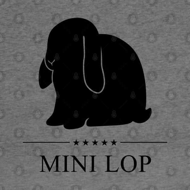 Mini Lop Rabbit Black Silhouette by millersye
